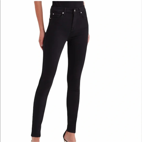 74AM Sevens High Rise skinny black jeans 24 - Picture 1 of 4